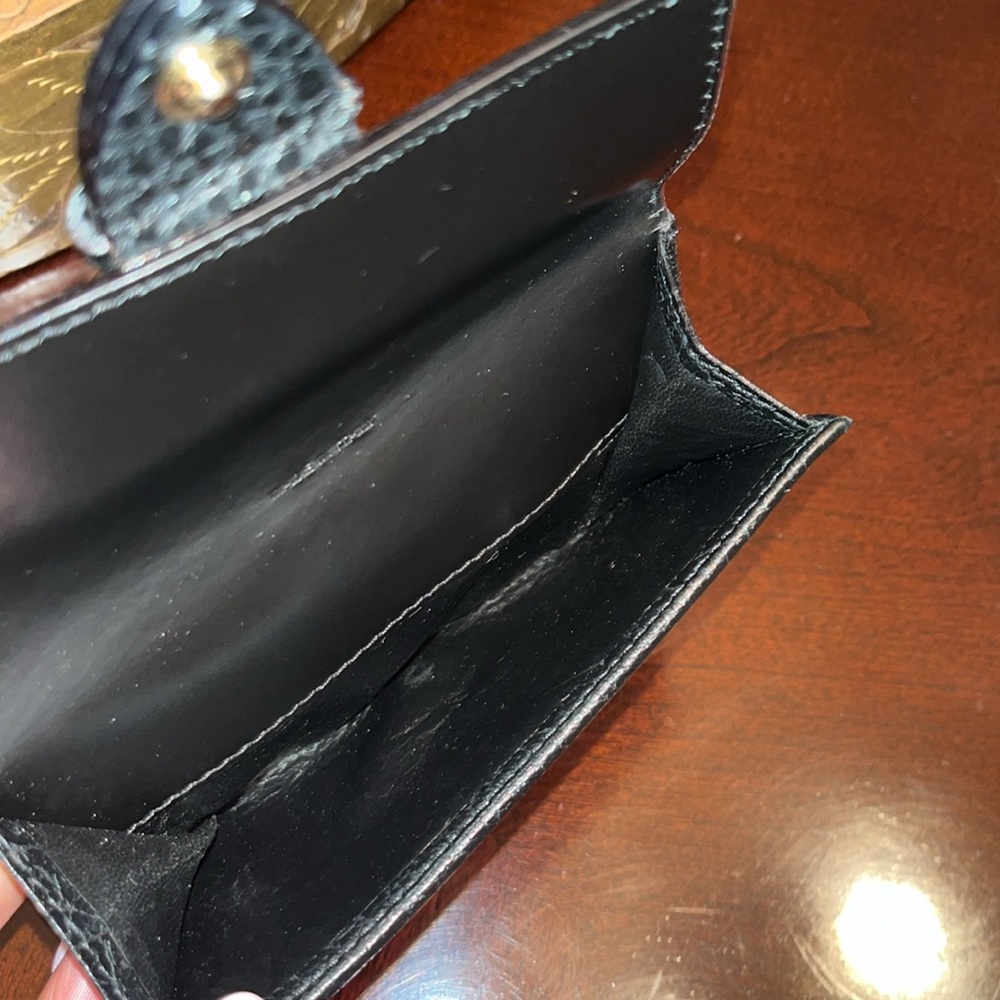 Burberry black leather trim canvas bifold wallet - Picture 8 of 13